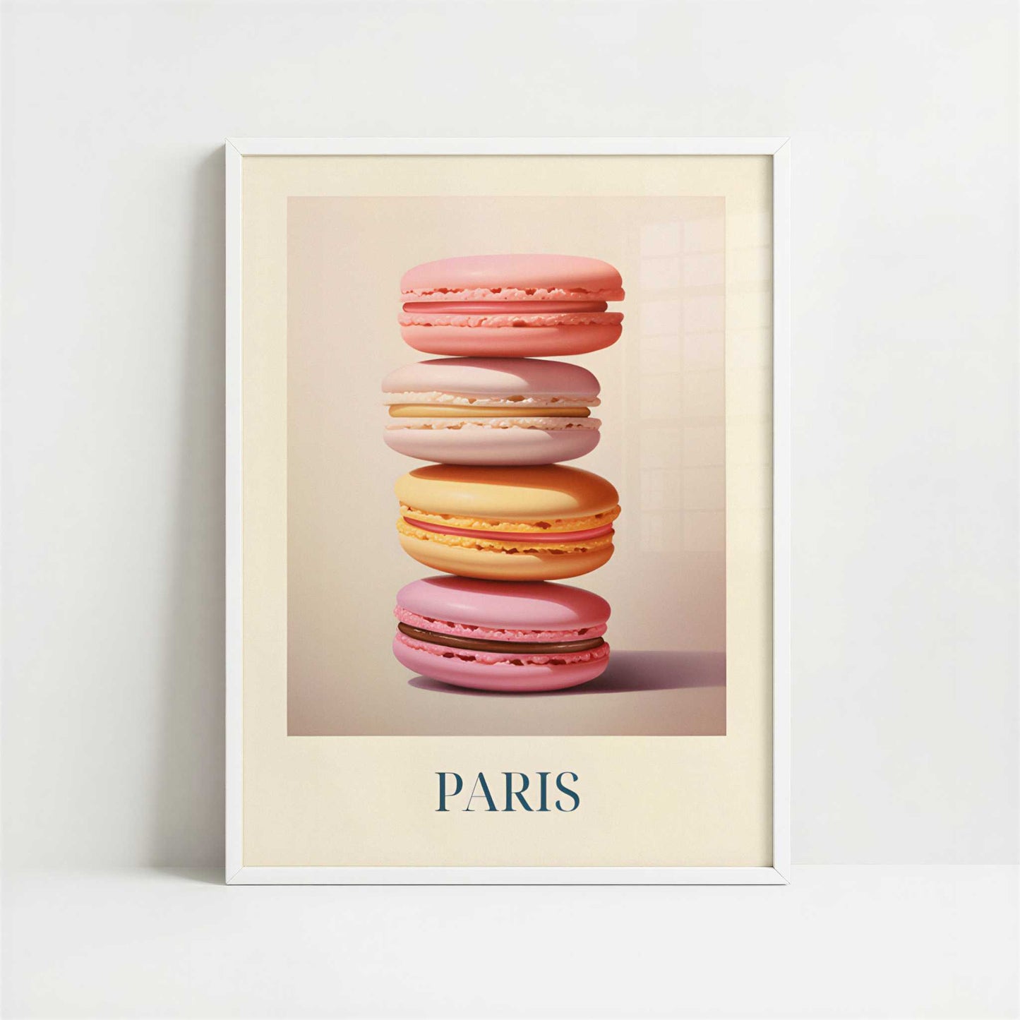 Macarons from Paris, France - Art Print - Art print in white frame