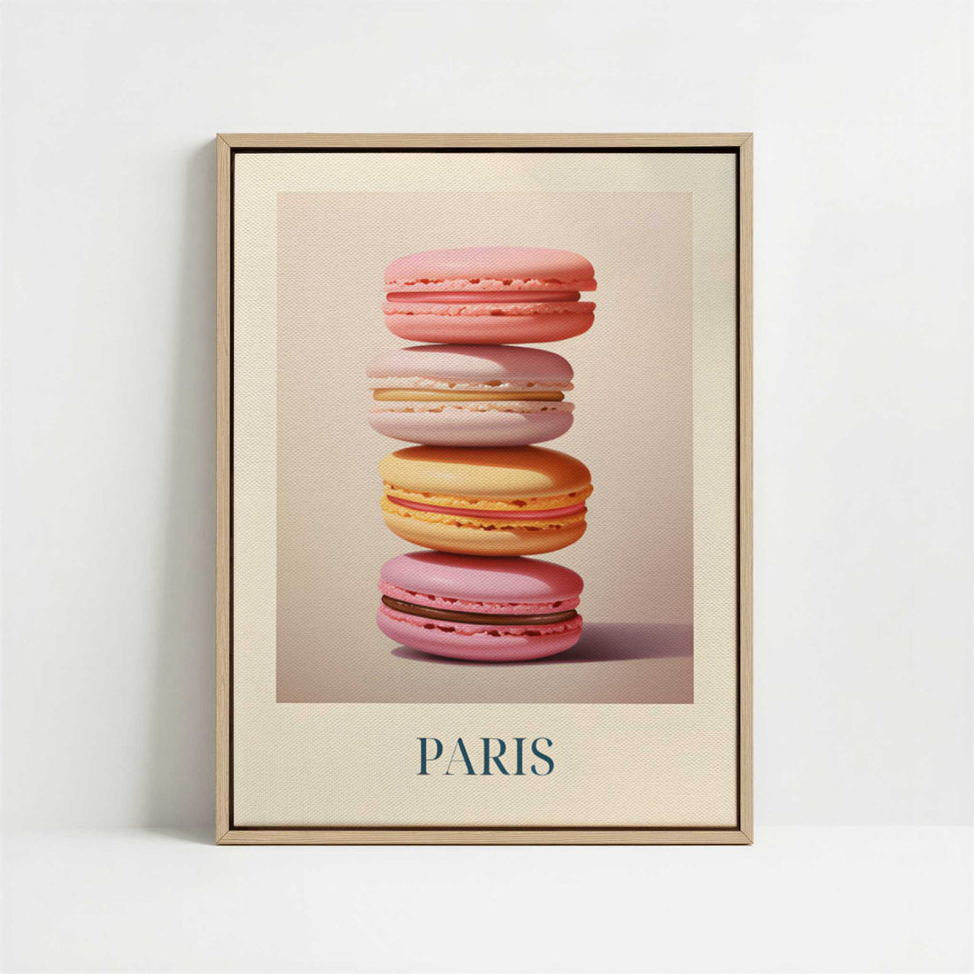 Framed Canvas - Framed canvas in oak color frame