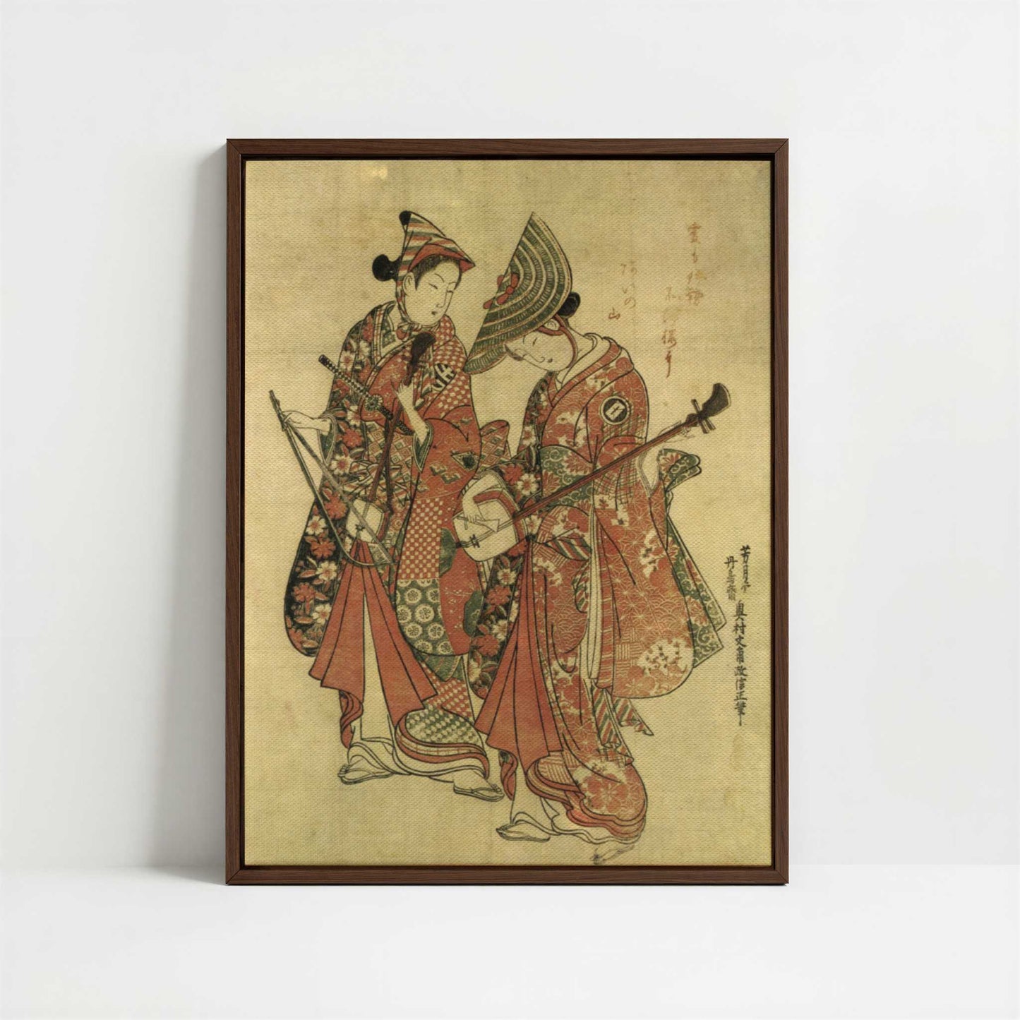 Framed Canvas - Framed canvas in dark wood color frame