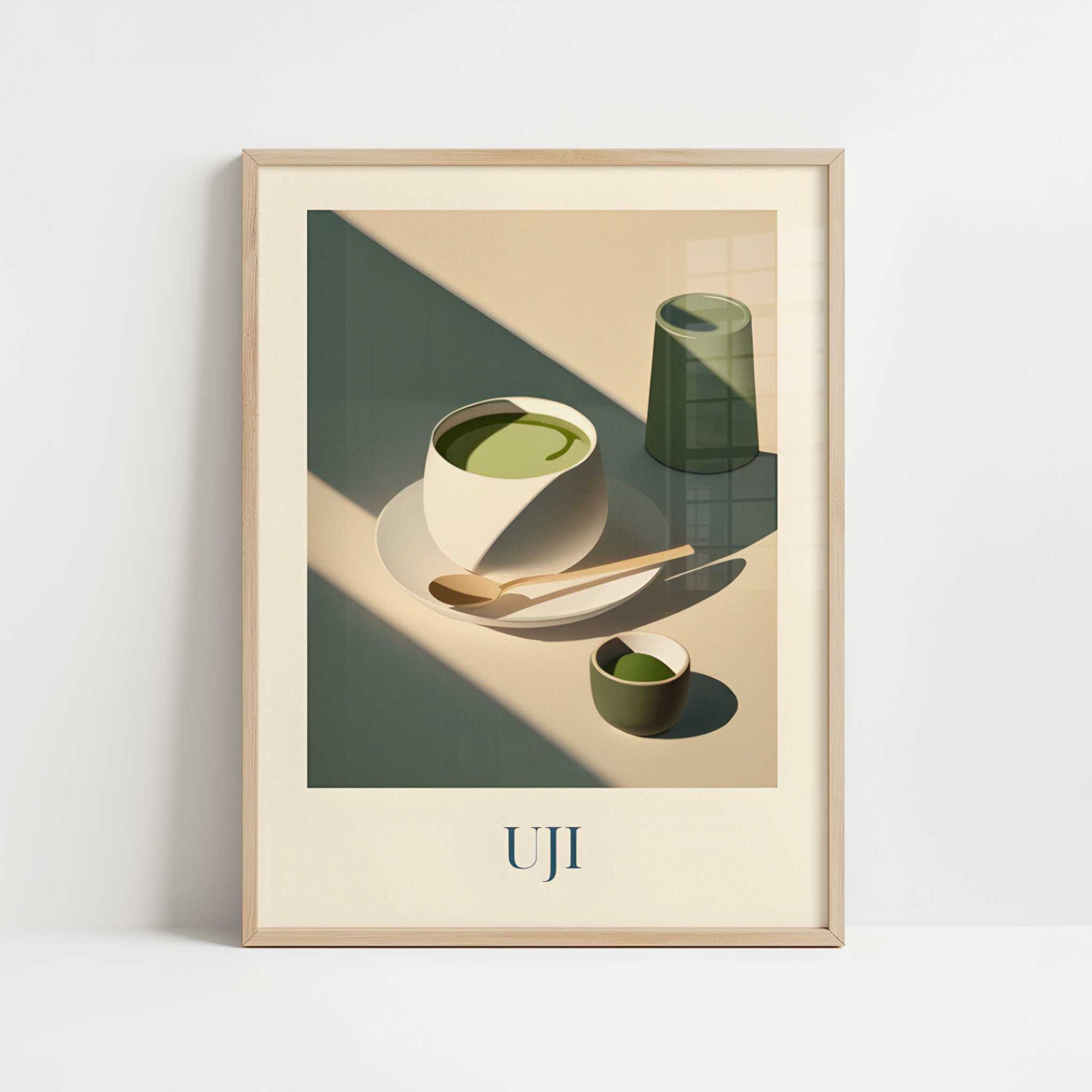 Matcha Tea from Uji, Japan - Art Print - Art print in oak frame