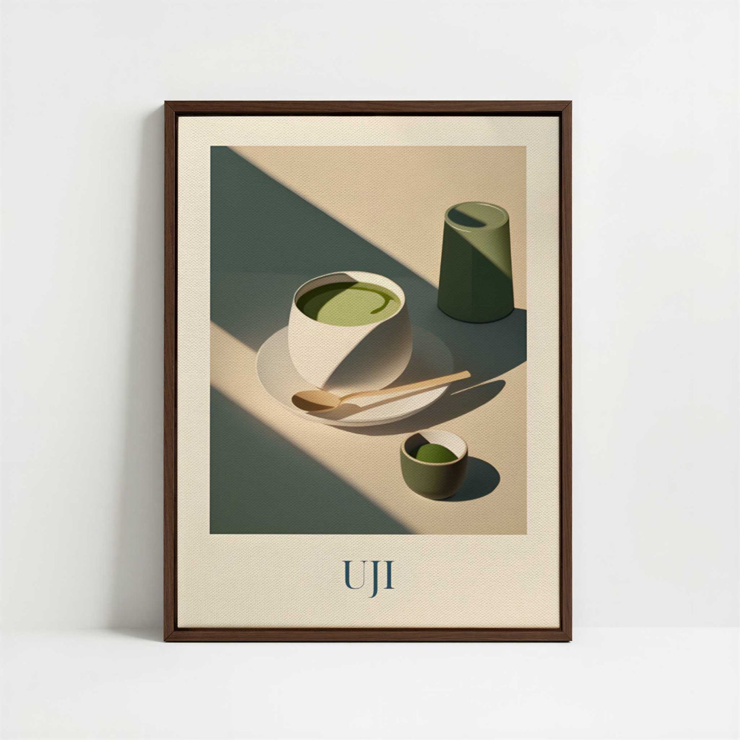 Framed Canvas - Framed canvas in dark wood color frame