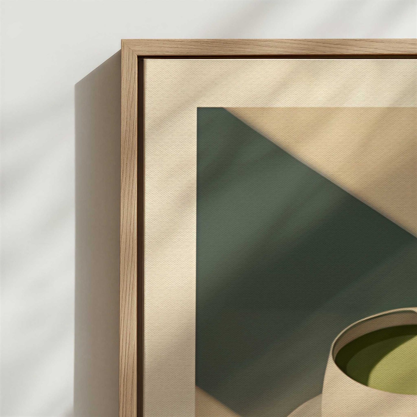 Framed Canvas - Close-up detail and texture of the framed canvas