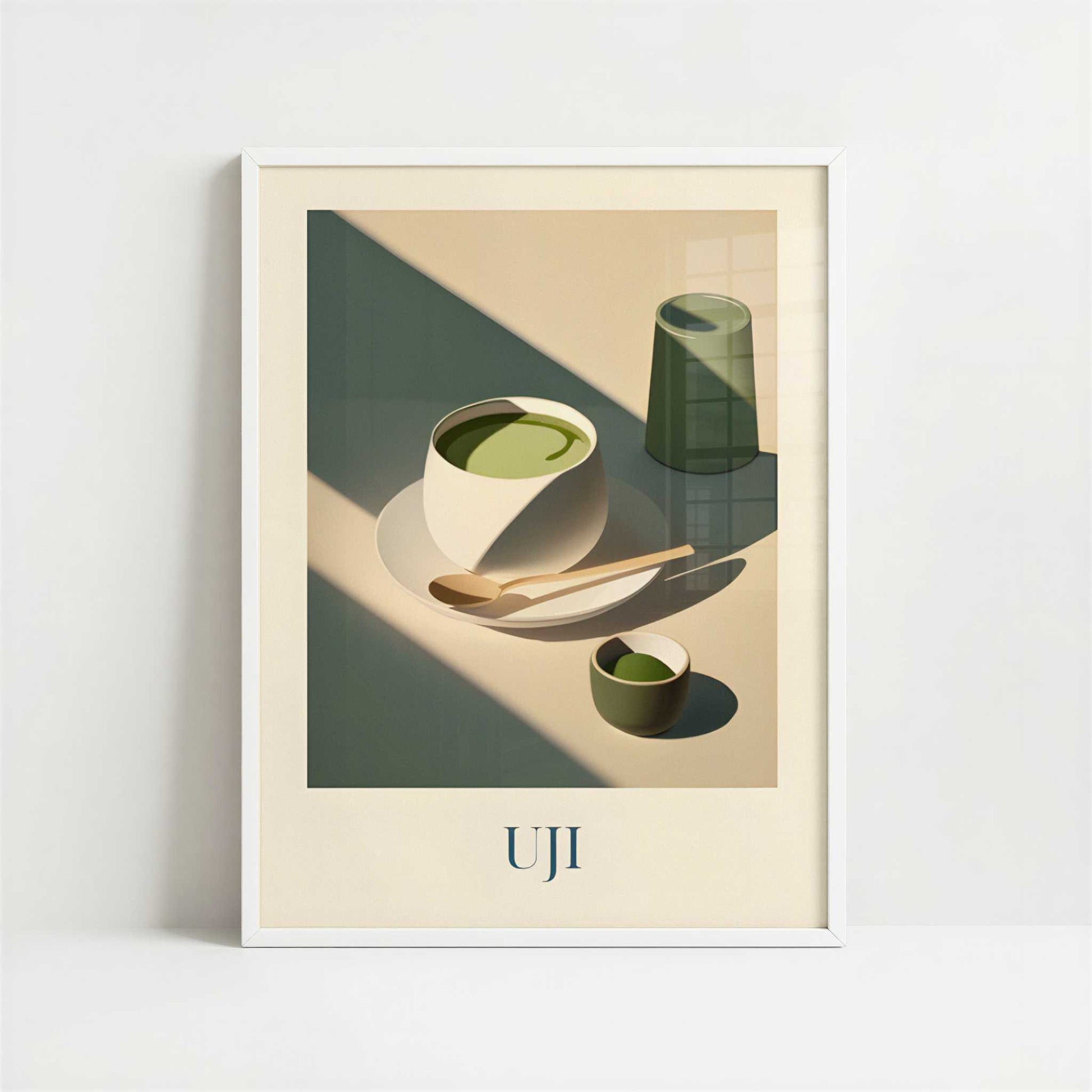 Matcha Tea from Uji, Japan - Art Print - Art print in white frame