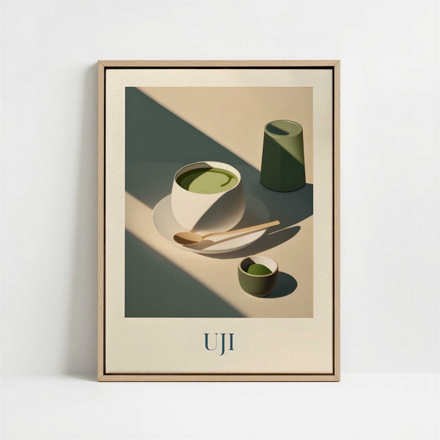 Framed Canvas - Framed canvas in oak color frame