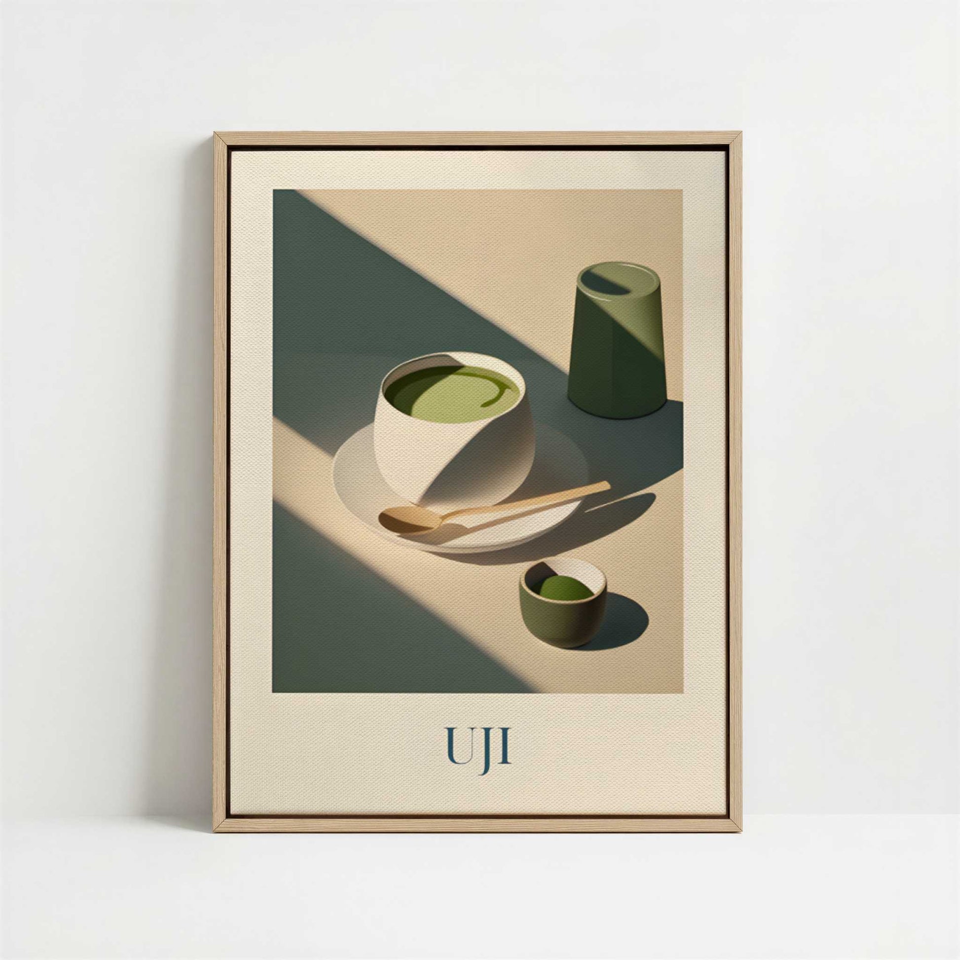 Framed Canvas - Framed canvas in oak color frame