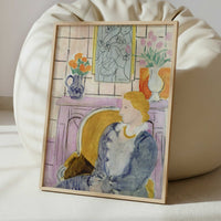 Blue Dress in an Ochre Armchair (1937) by Henri Matisse – Art Print - Interior inspiration