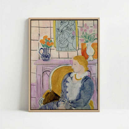 Framed Canvas - Framed canvas in oak color frame