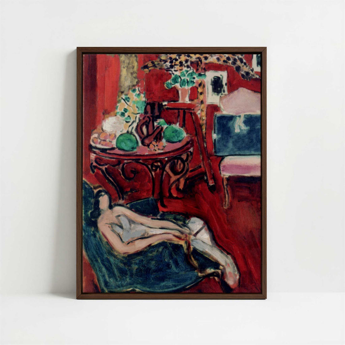 Framed Canvas - Framed canvas in dark wood color frame