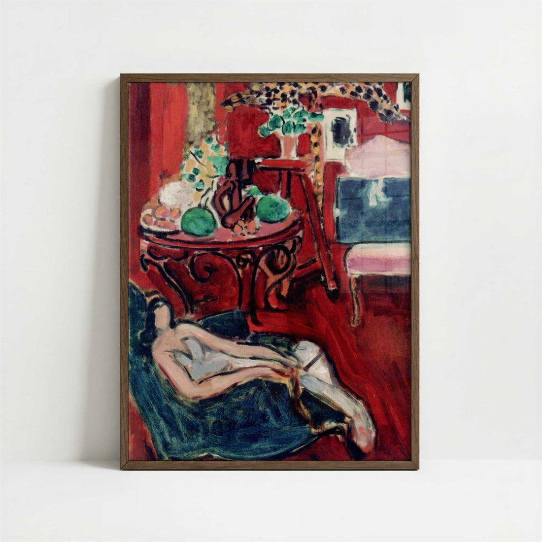 Blue Sketchbook (1945) by Henri Matisse – Art Print - Art print in dark wood frame