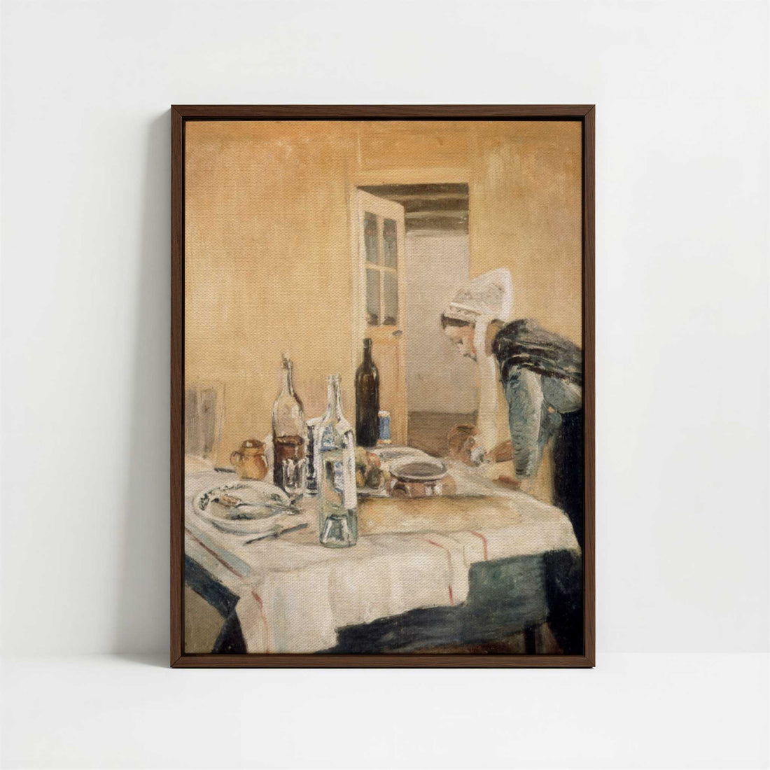 Framed Canvas - Framed canvas in dark wood color frame