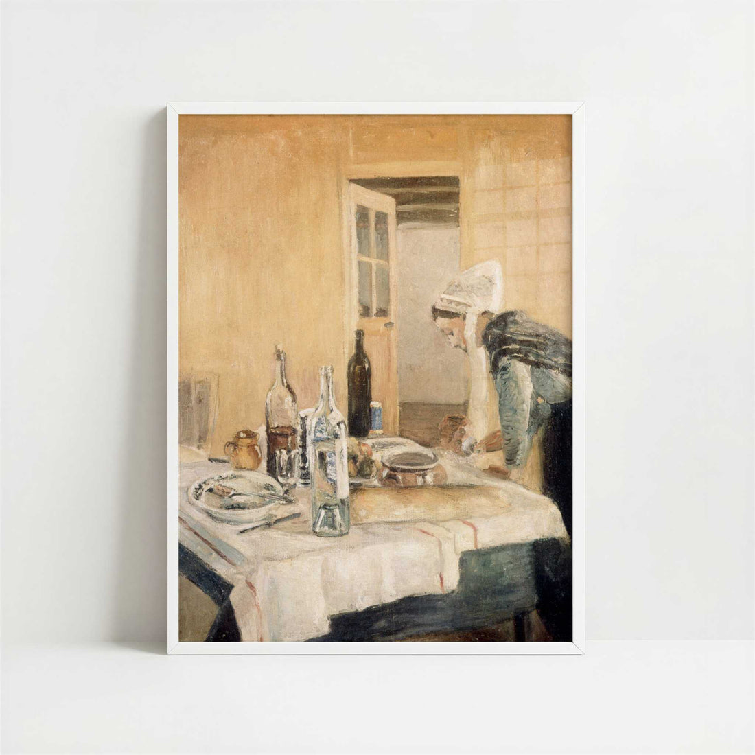 Breton Serving Girl (1896) by Henri Matisse – Art Print - Art print in white frame