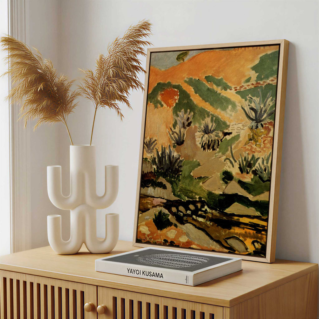 Framed Canvas - Framed canvas in a stylish interior setting