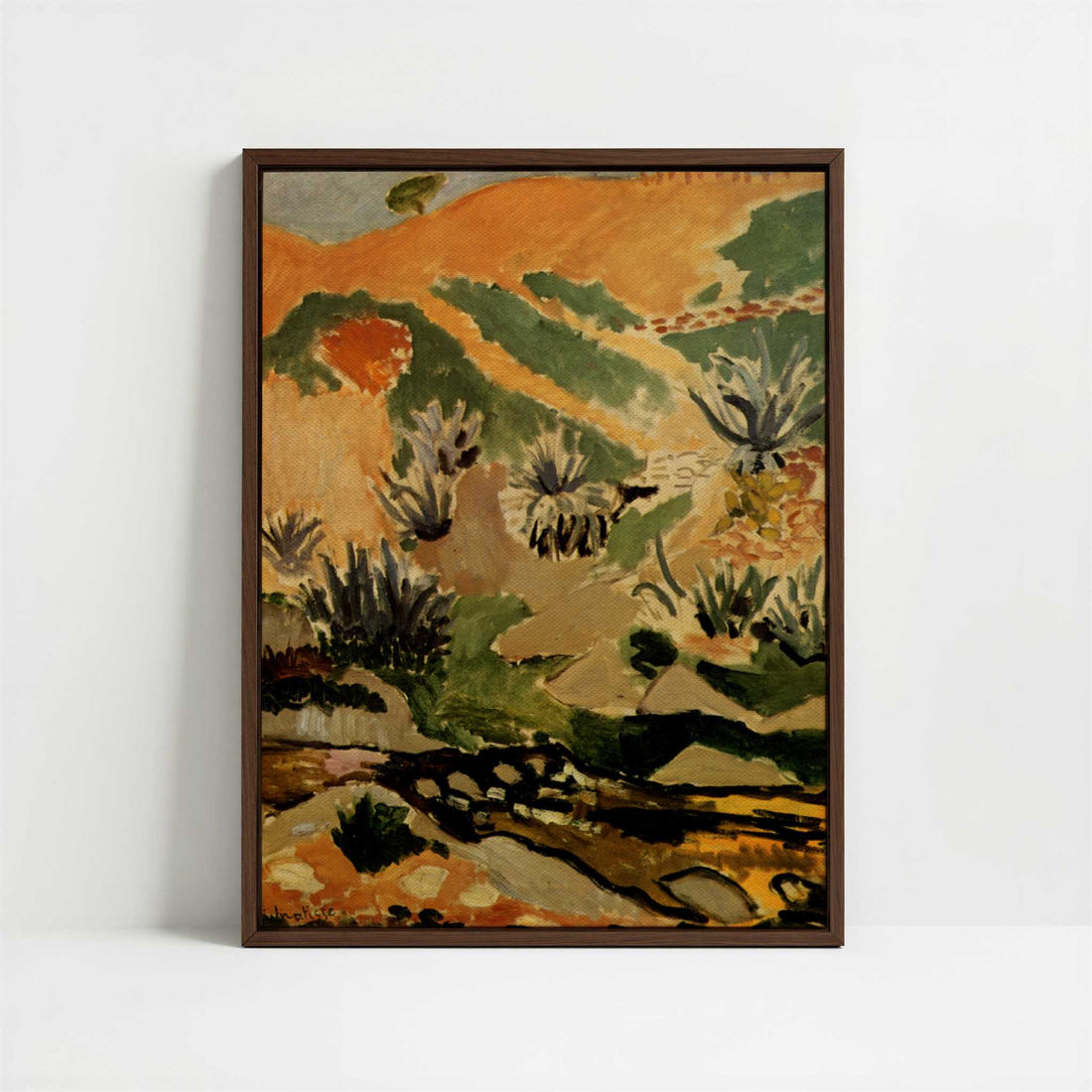 Framed Canvas - Framed canvas in dark wood color frame