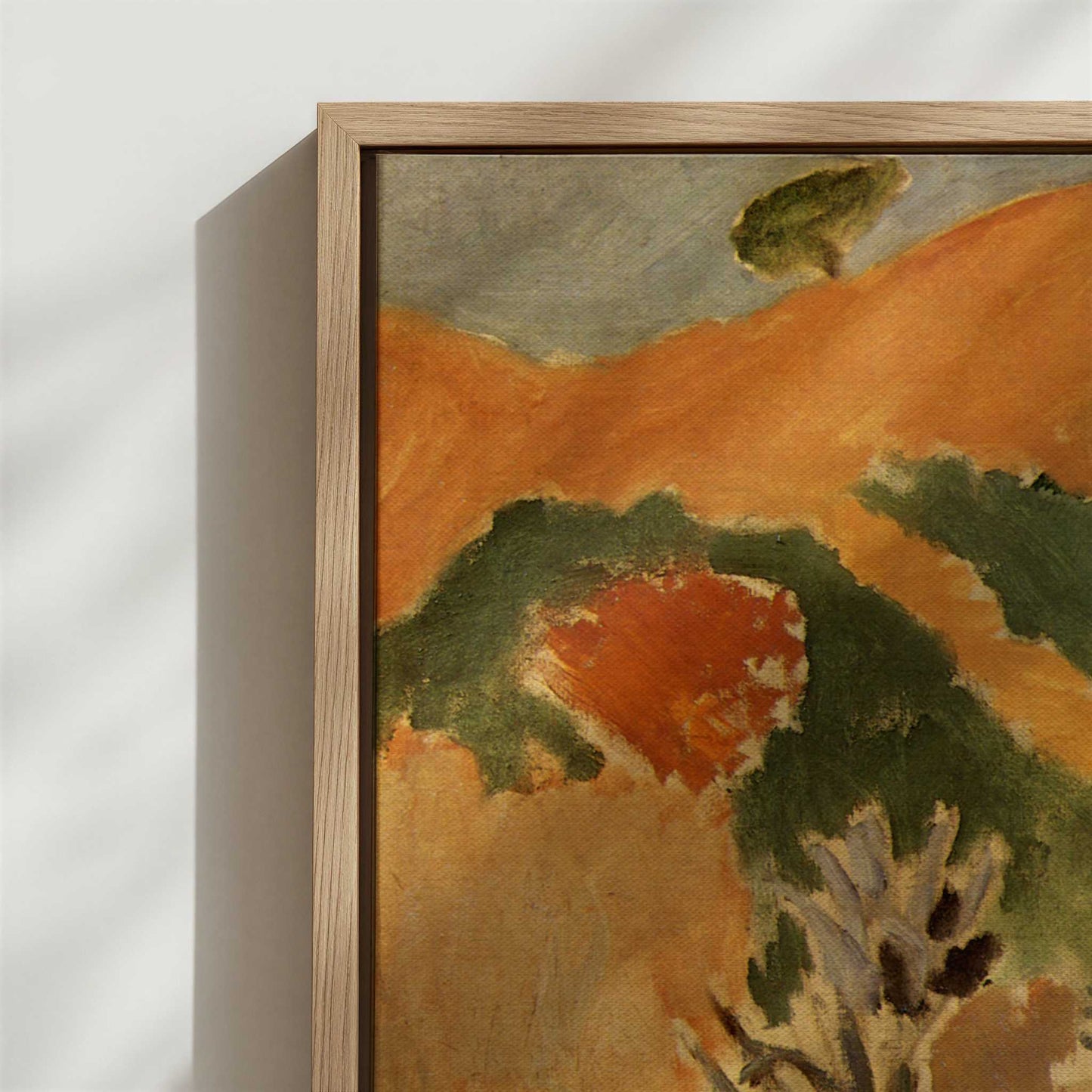 Framed Canvas - Close-up detail and texture of the framed canvas