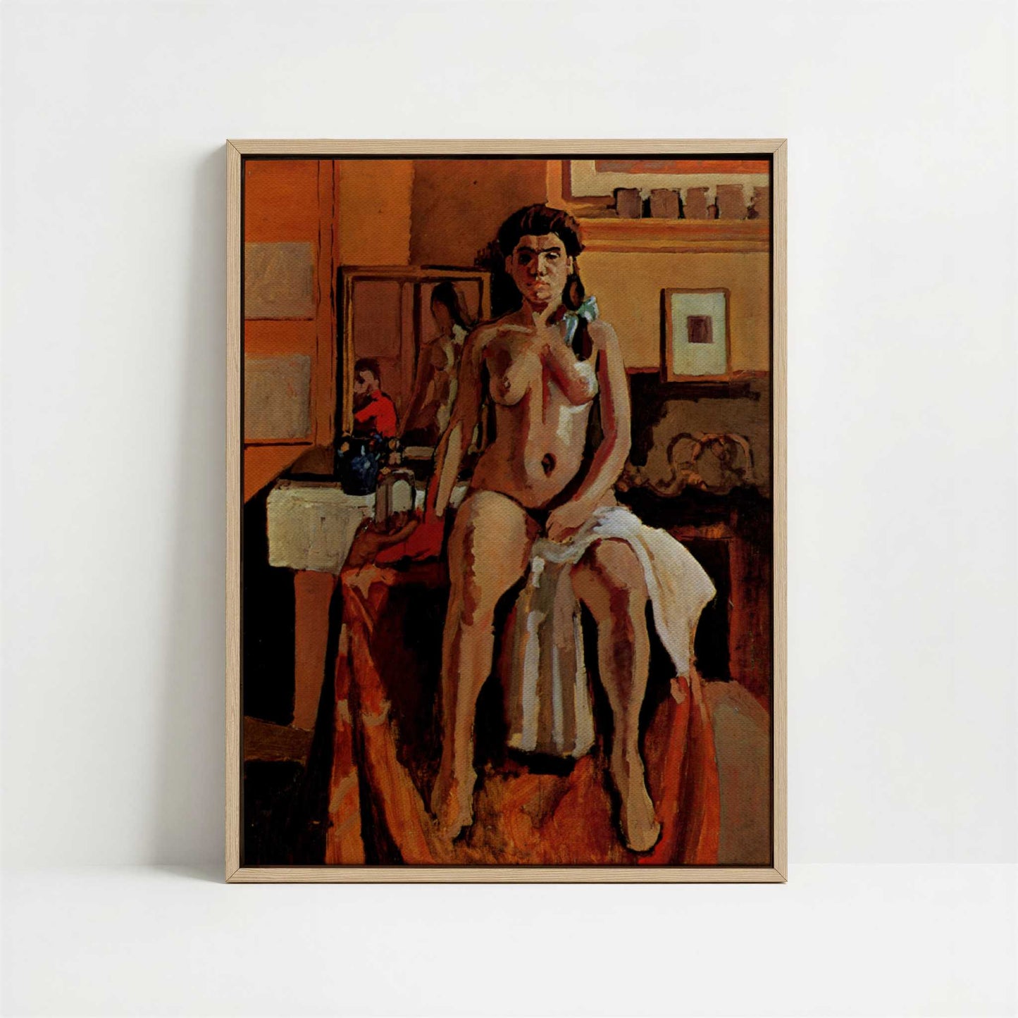Framed Canvas - Framed canvas in oak color frame