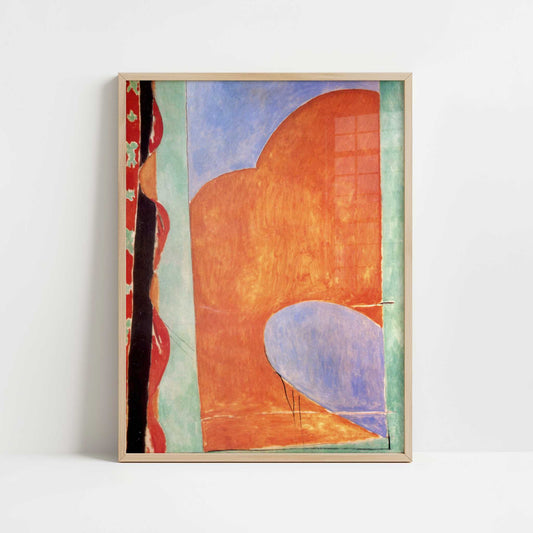 Composition, The Yellow Curtain (1915) by Henri Matisse – Art Print - Art print in oak frame