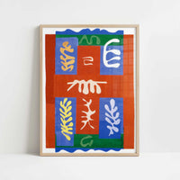 Composition with a Red Cross (1947) by Henri Matisse – Art Print - Art print in oak frame