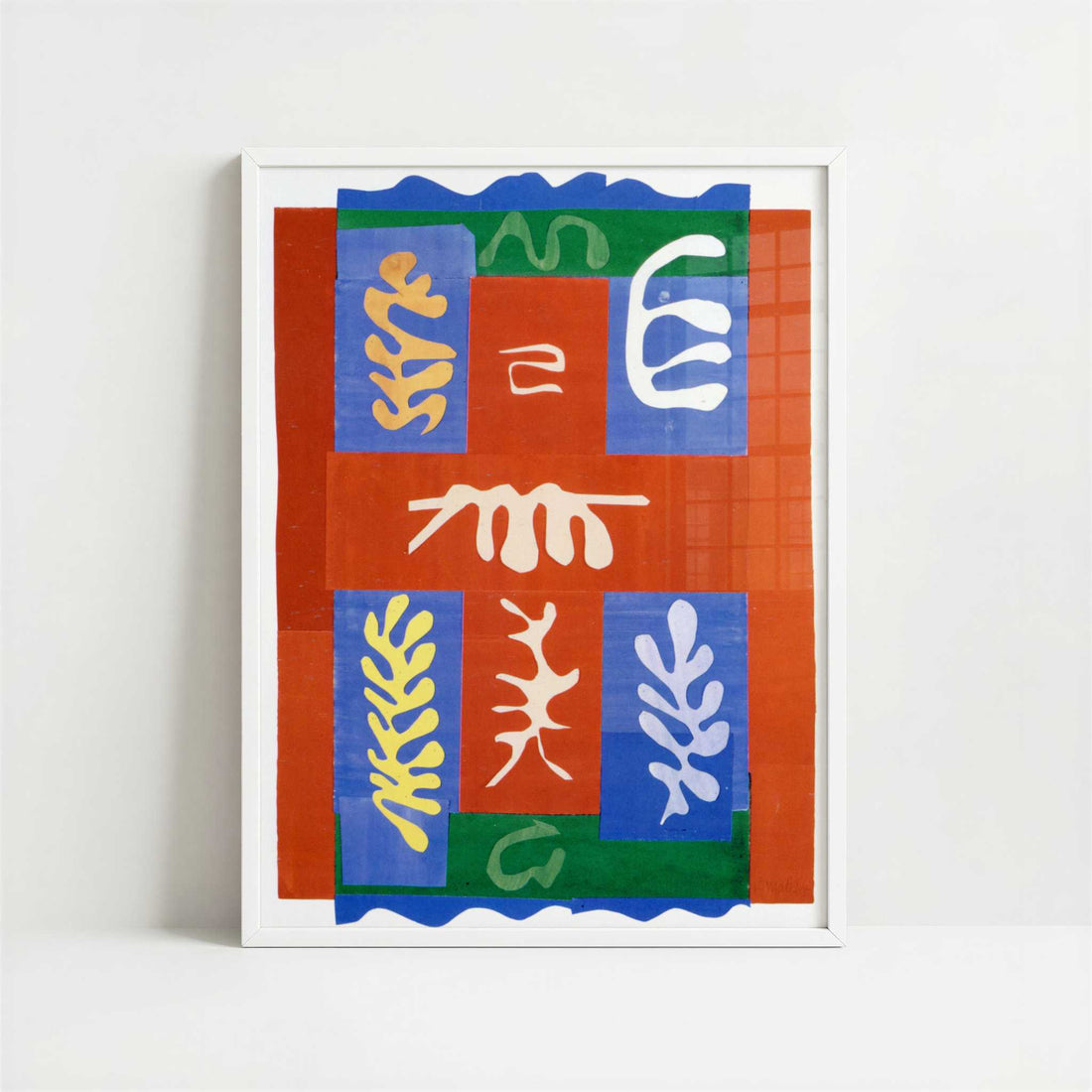 Composition with a Red Cross (1947) by Henri Matisse – Art Print - Art print in white frame