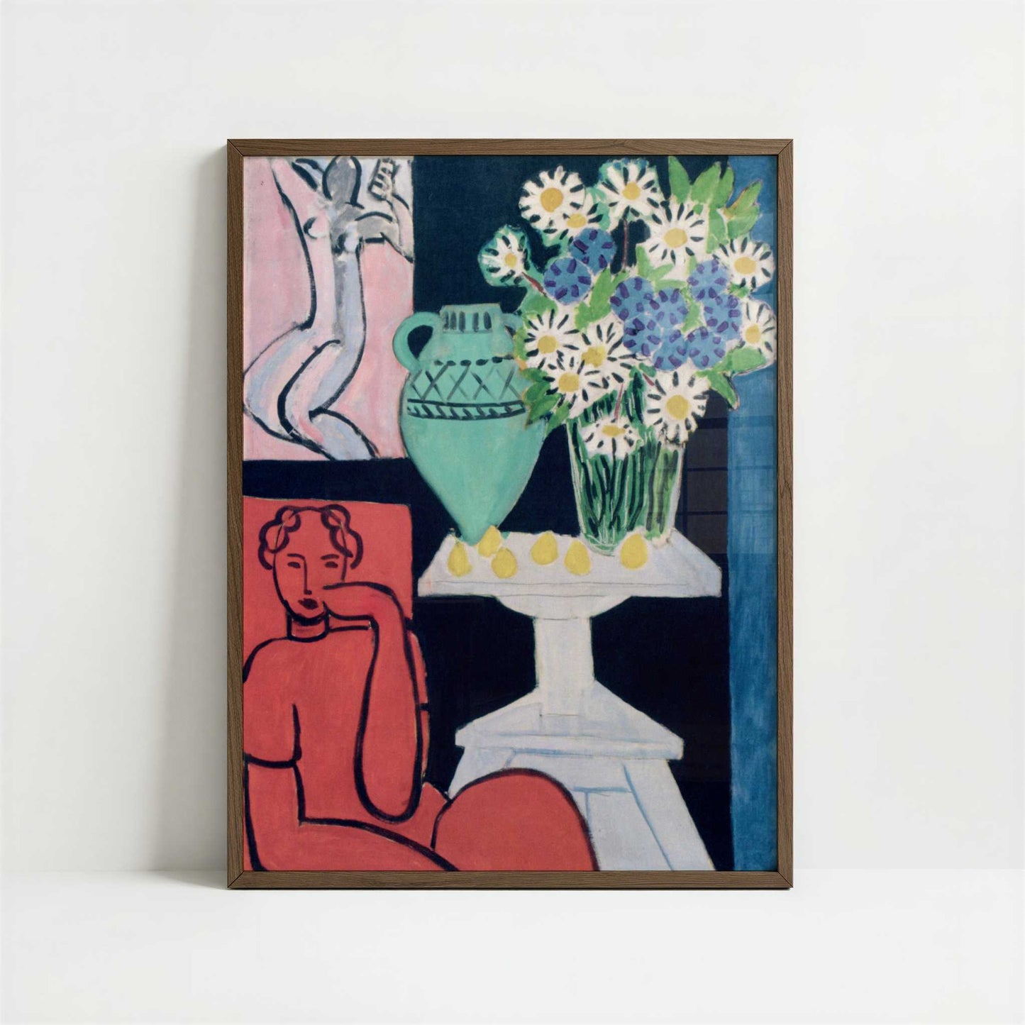 Daisies (1939) by Henri Matisse – Art Print - Art print in dark wood frame