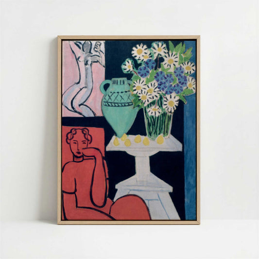 Framed Canvas - Framed canvas in oak color frame