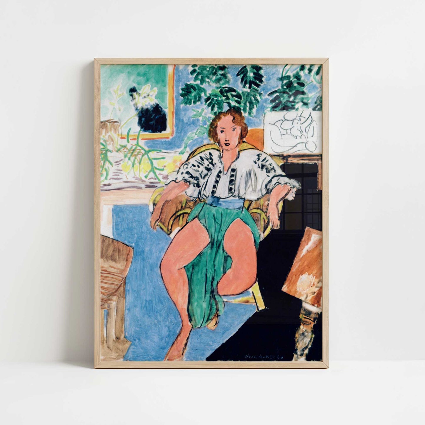 Dancer Resting (1940) by Henri Matisse – Art Print - Art print in oak frame