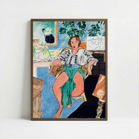 Dancer Resting (1940) by Henri Matisse – Art Print - Art print in dark wood frame