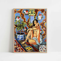 Decorative Figure on an Ornamental Background (1925) by Henri Matisse – Art Print - Art print in oak frame