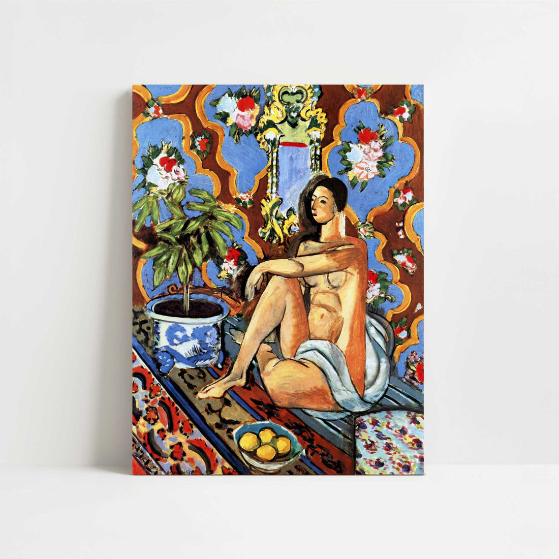Decorative Figure on an Ornamental Background (1925) by Henri Matisse – Art Print - Unframed art print