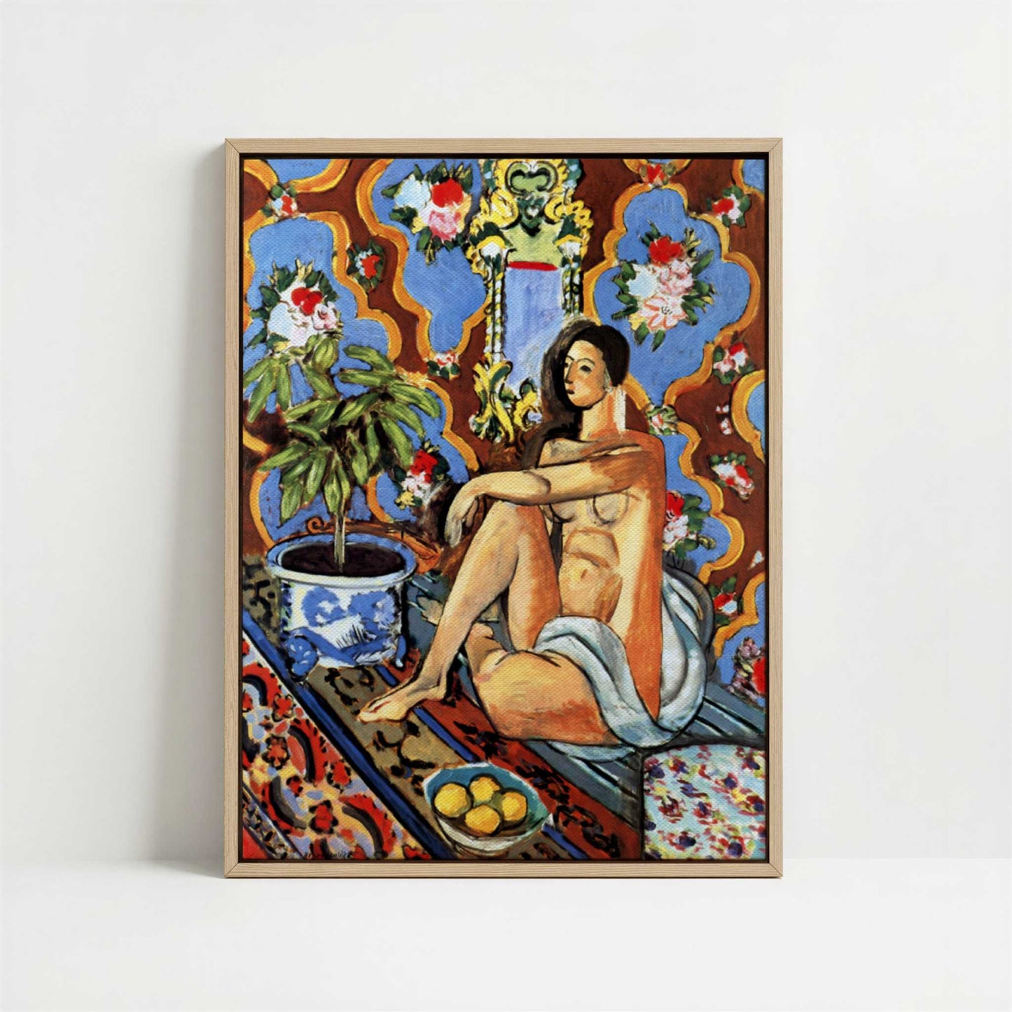 Framed Canvas - Framed canvas in oak color frame