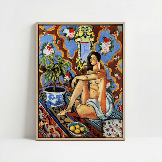 Framed Canvas - Framed canvas in oak color frame