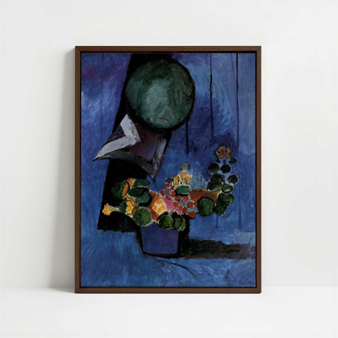 Framed Canvas - Framed canvas in dark wood color frame