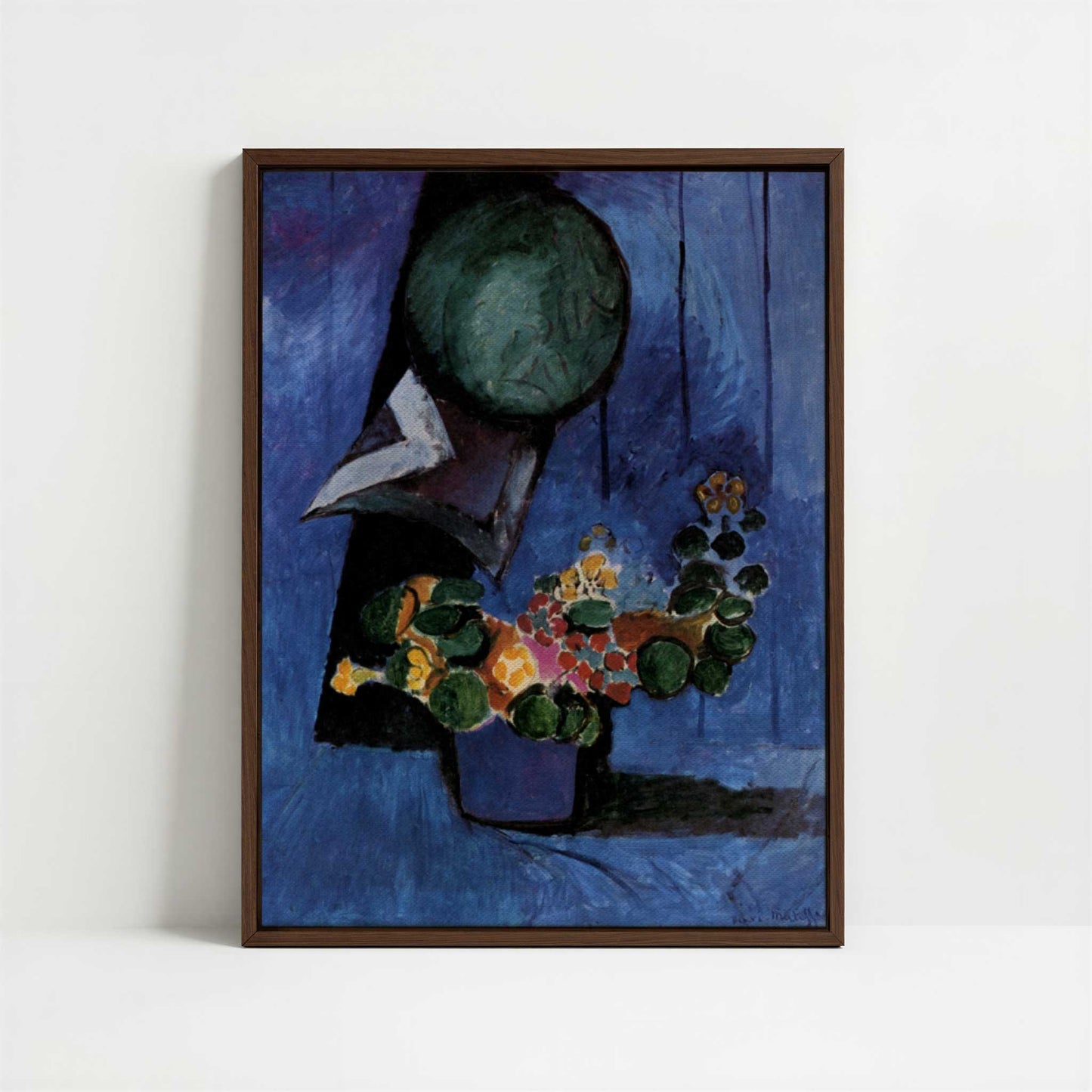 Framed Canvas - Framed canvas in dark wood color frame