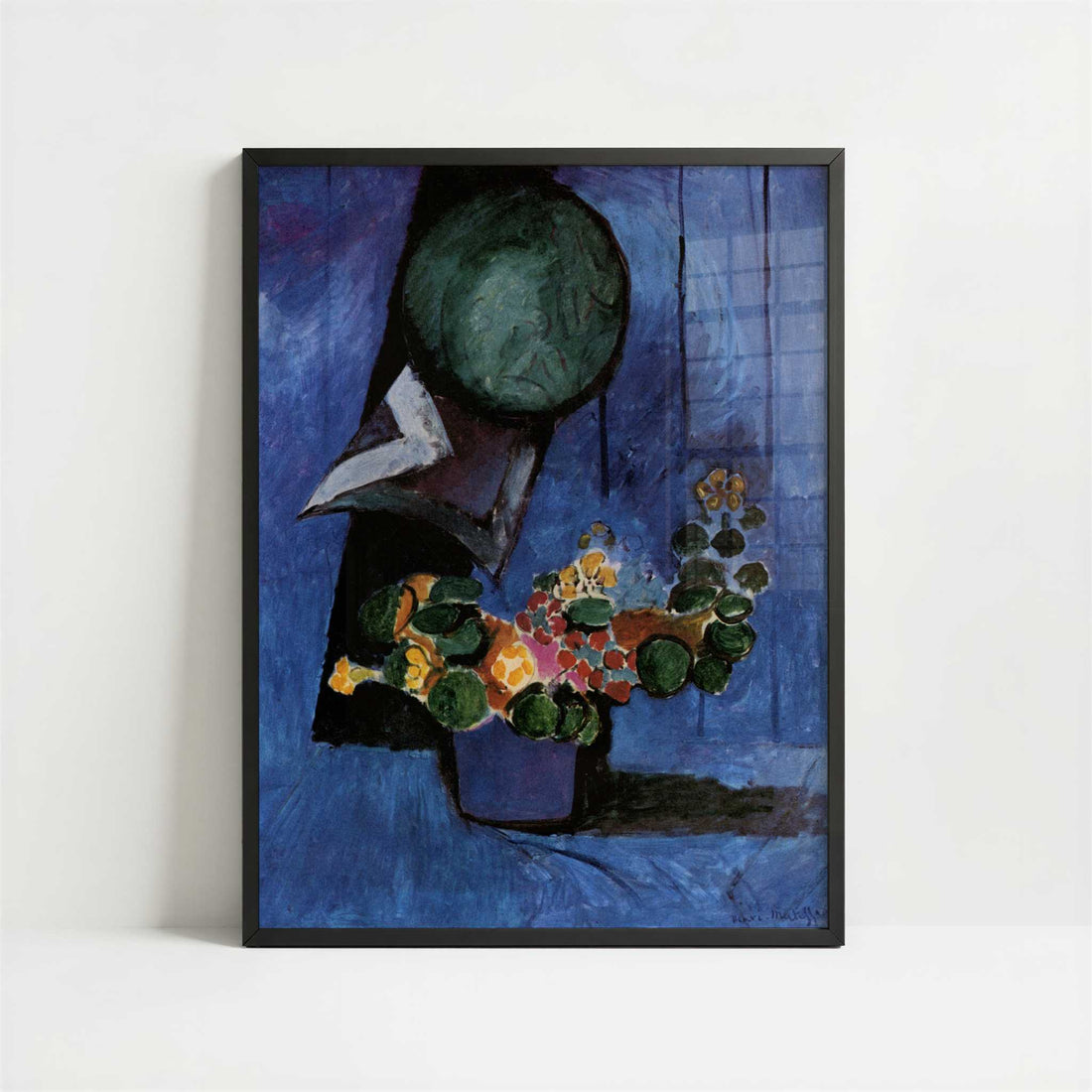 Flowers & Ceramic Plate (1911) by Henri Matisse – Art Print - Art print in black frame