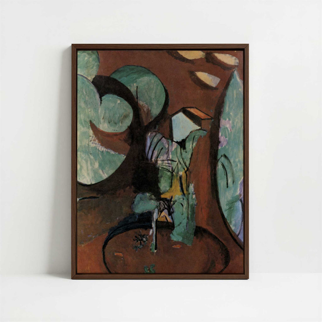 Framed Canvas - Framed canvas in dark wood color frame