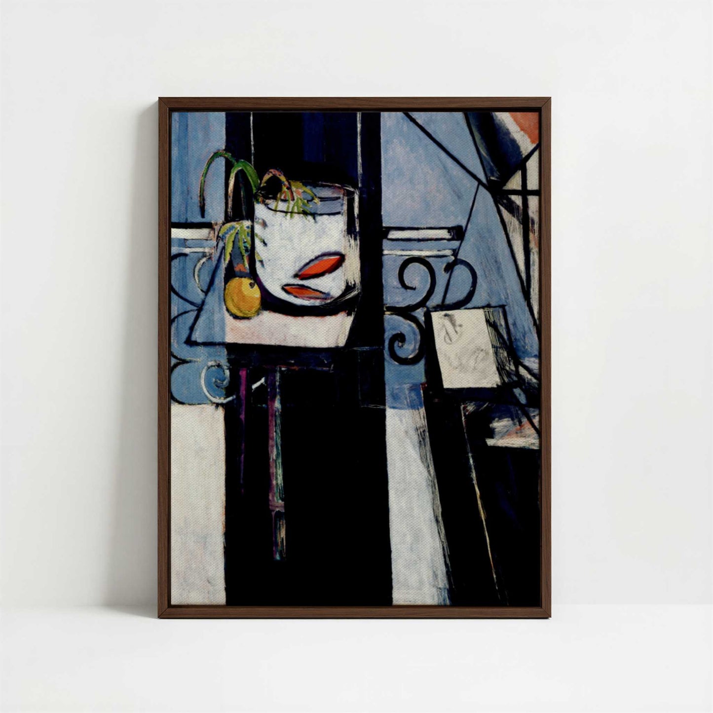 Framed Canvas - Framed canvas in dark wood color frame