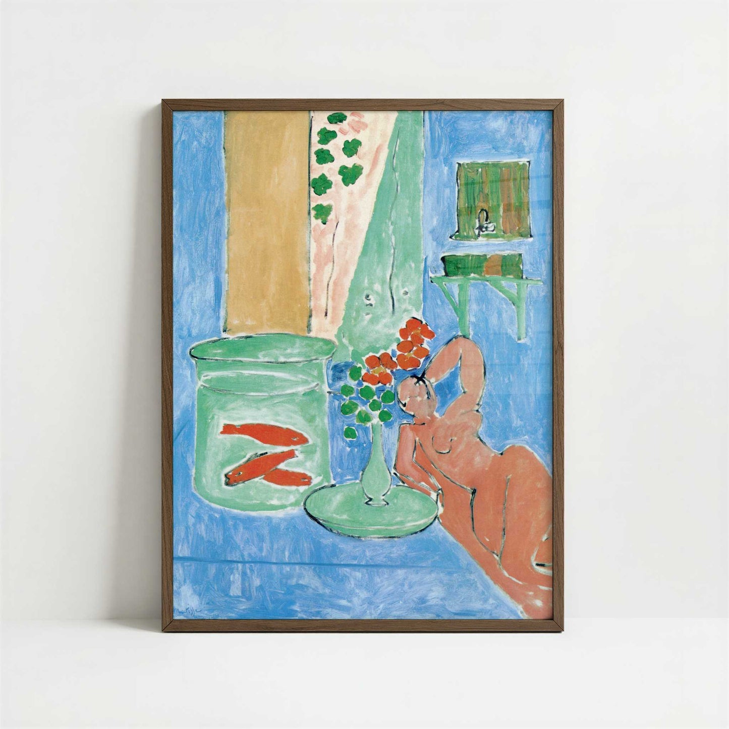 Goldfish and Sculpture (1912) by Henri Matisse – Art Print - Art print in dark wood frame