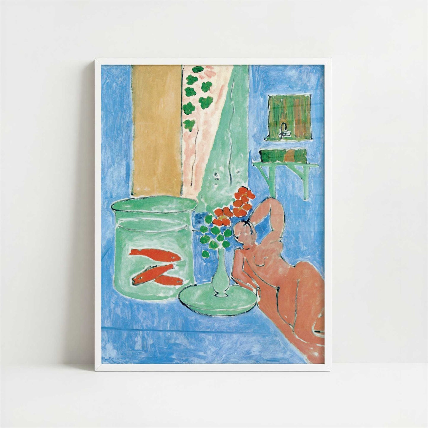 Goldfish and Sculpture (1912) by Henri Matisse – Art Print - Art print in white frame