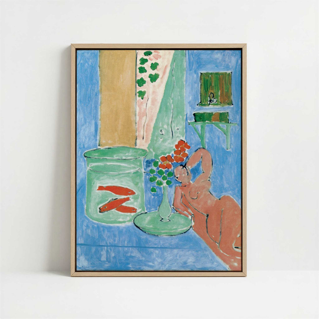 Framed Canvas - Framed canvas in oak color frame