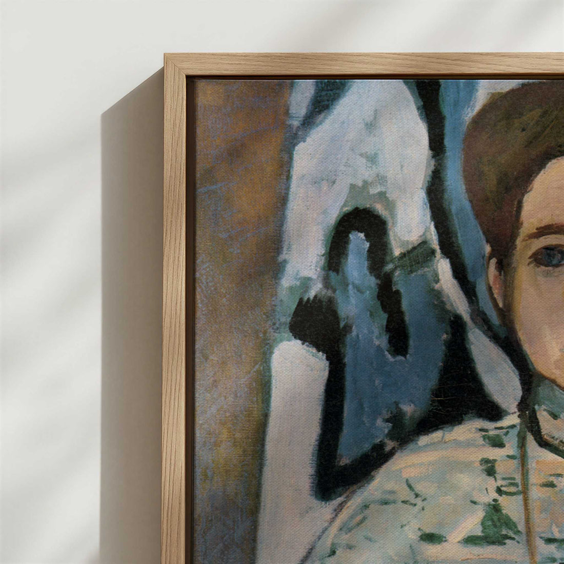 Framed Canvas - Close-up detail and texture of the framed canvas