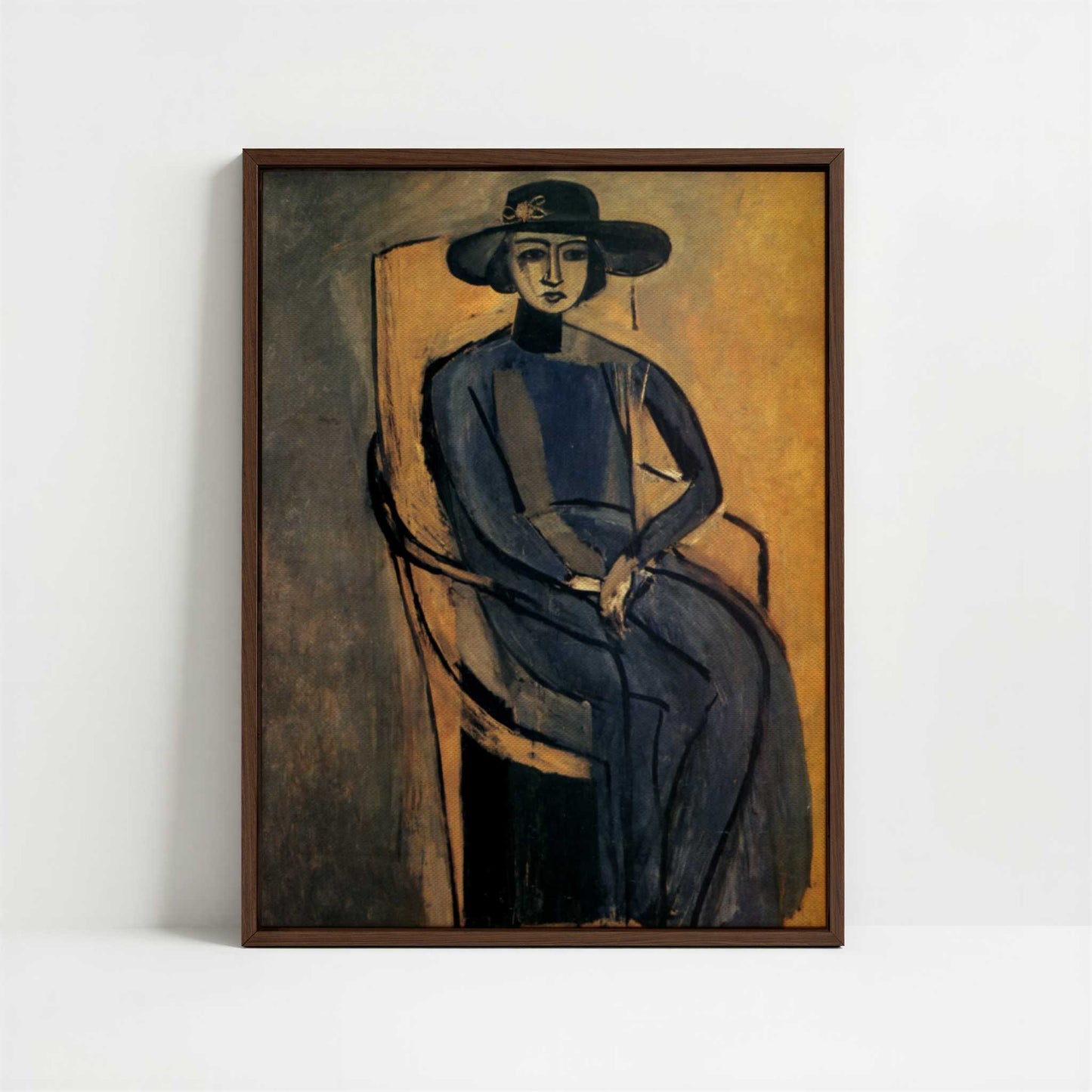 Framed Canvas - Framed canvas in dark wood color frame