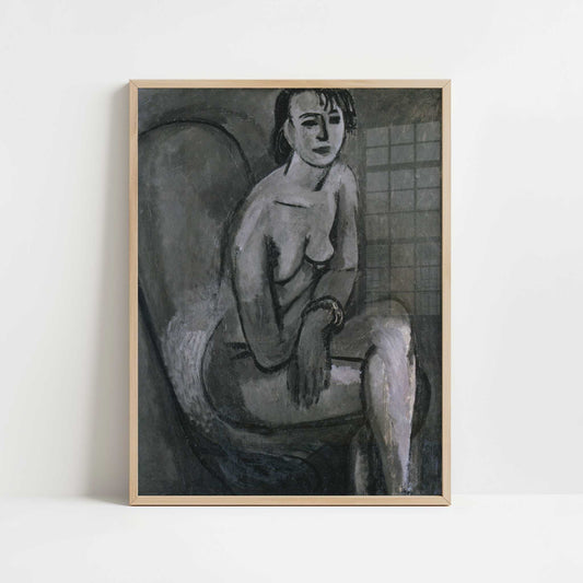 Grey Nude with Bracelet (1913) by Henri Matisse – Art Print - Art print in oak frame