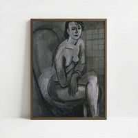 Grey Nude with Bracelet (1913) by Henri Matisse – Art Print - Art print in dark wood frame