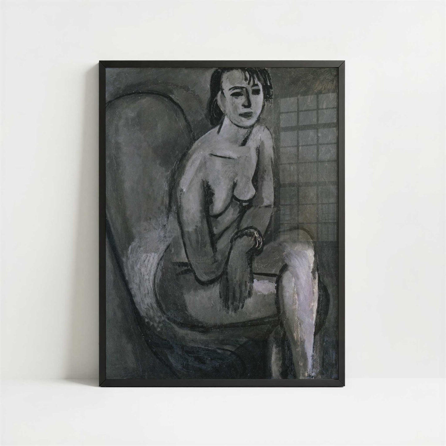 Grey Nude with Bracelet (1913) by Henri Matisse – Art Print - Art print in black frame