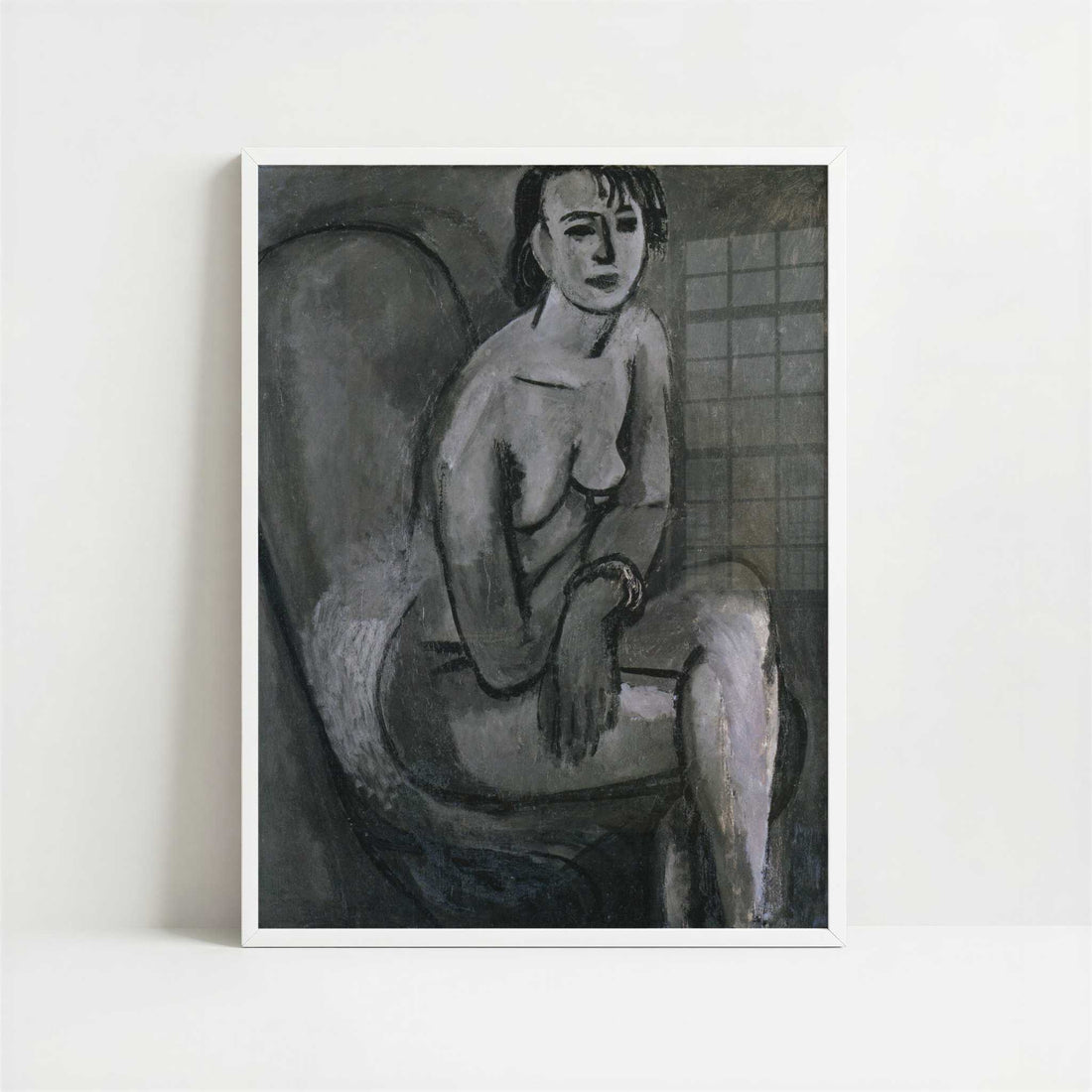 Grey Nude with Bracelet (1913) by Henri Matisse – Art Print - Art print in white frame