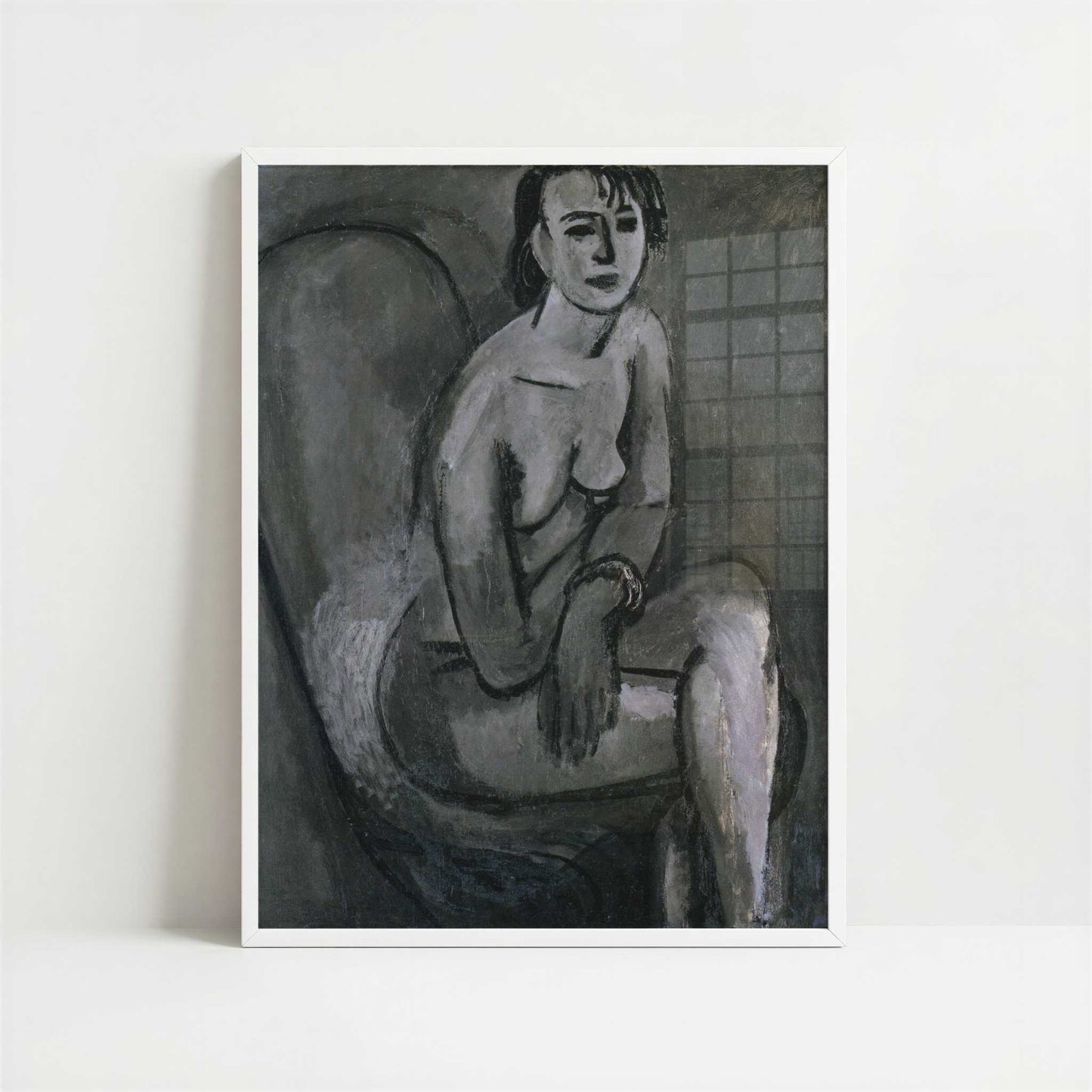 Grey Nude with Bracelet (1913) by Henri Matisse – Art Print - Art print in white frame