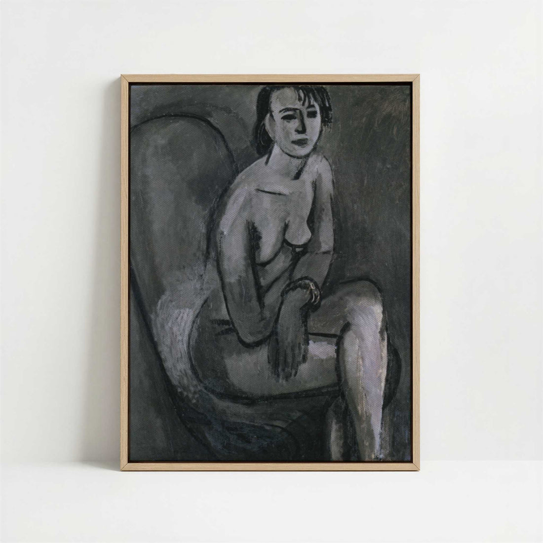 Framed Canvas - Framed canvas in oak color frame