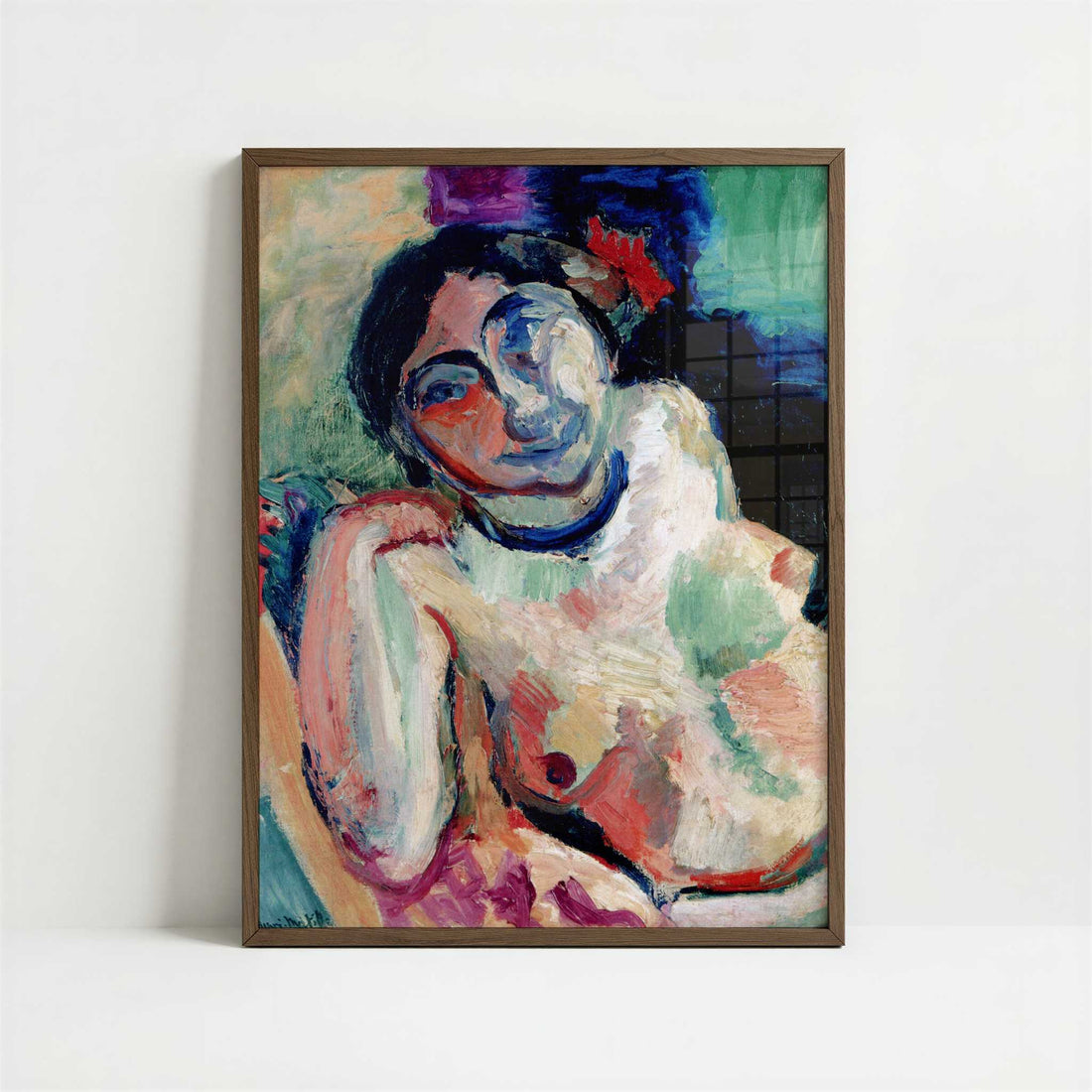 Gypsy Woman (1906) by Henri Matisse – Art Print - Art print in dark wood frame