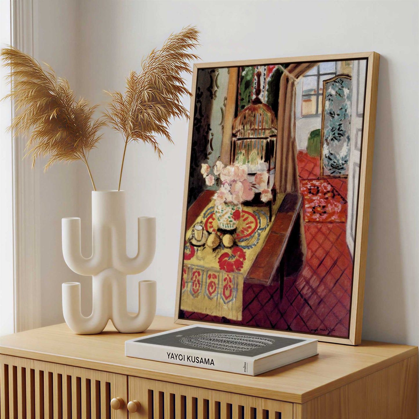 Framed Canvas - Framed canvas in a stylish interior setting