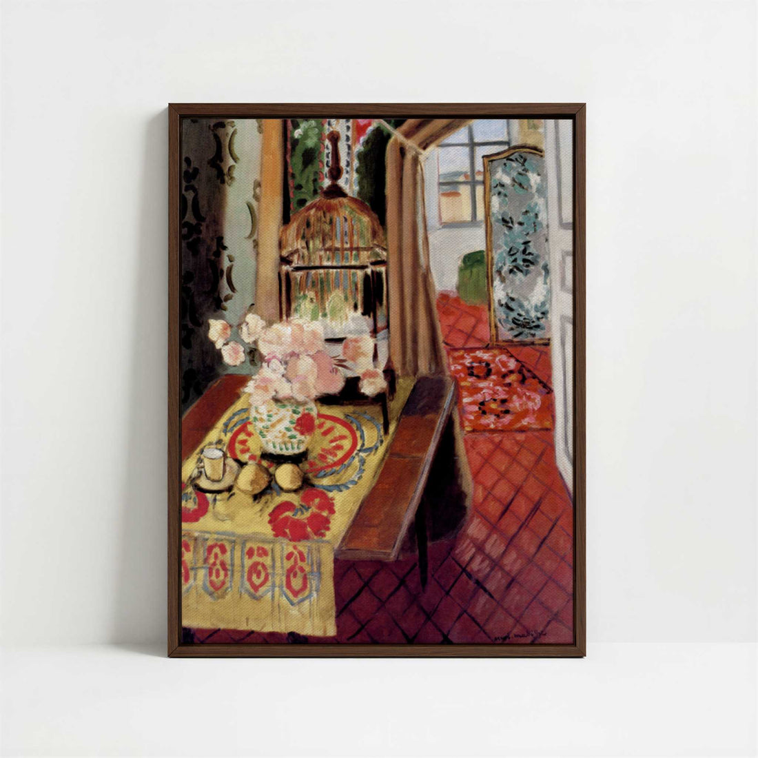 Framed Canvas - Framed canvas in dark wood color frame