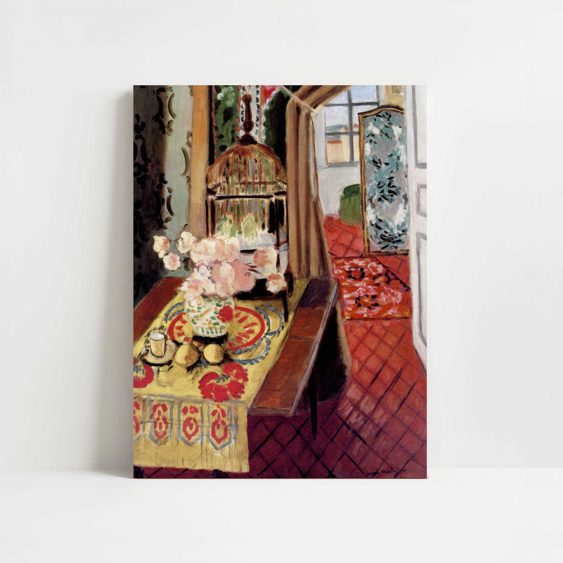 Interior, Flowers & Parakeets (1924) by Henri Matisse – Art Print - Unframed art print